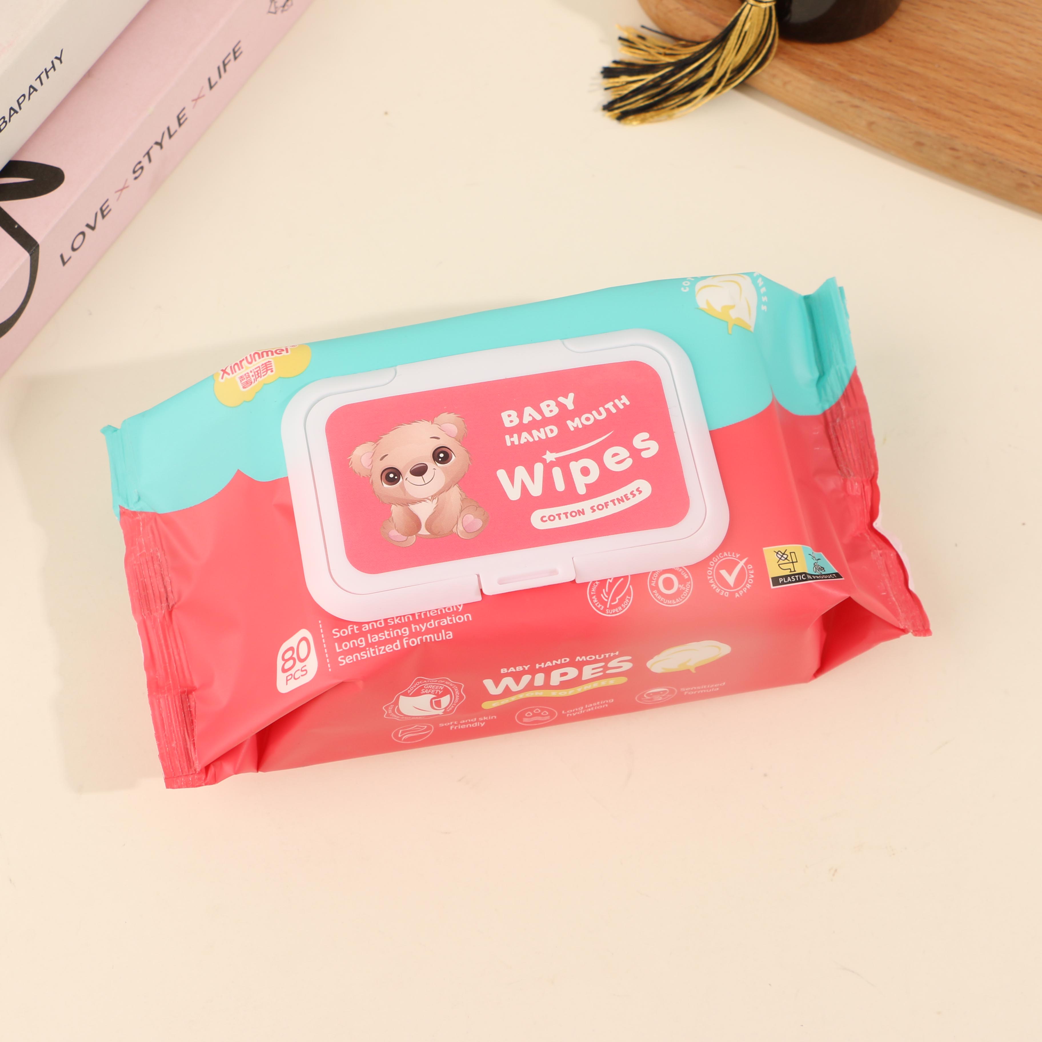 80 pieces of 0999 English bear-themed wet wipes