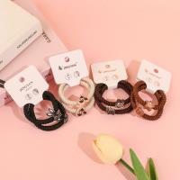 K88089 Milky Coffee-Colored Embroidered Thread with Rhinestone and Elastic Band