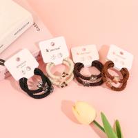 K88089 Milky Coffee-Colored Embroidered Thread with Rhinestone and Elastic Band