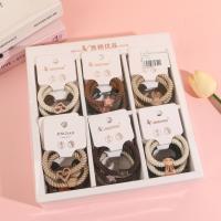 K88089 Milky Coffee-Colored Embroidered Thread with Rhinestone and Elastic Band