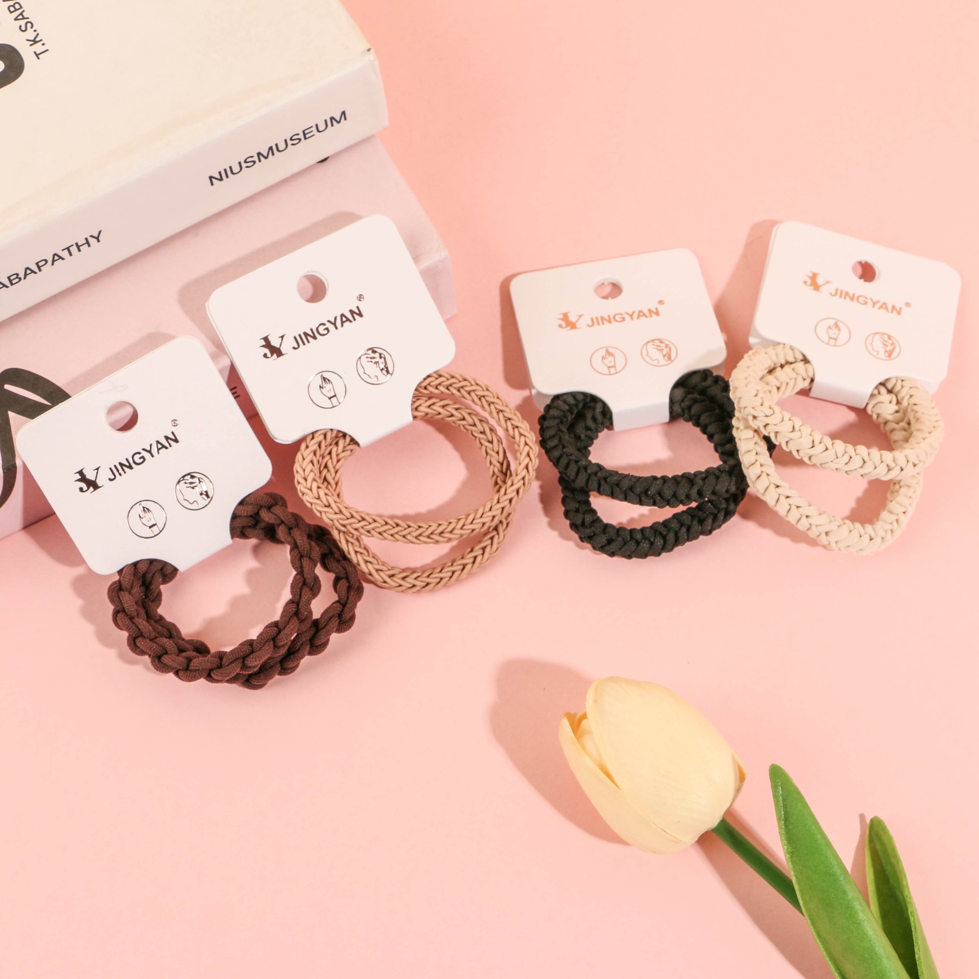 K88056 milk coffee-colored basic combination rubber bands