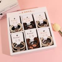 K88081 milk coffee-colored point diamond bead combination rubber band