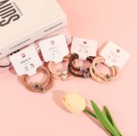 K88070 Milky Coffee-Colored Diamond-Embellished Beaded Combination Rubber Band