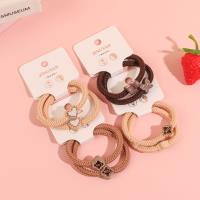 K88070 Milky Coffee-Colored Diamond-Embellished Beaded Combination Rubber Band