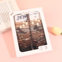 80483 milk coffee-colored round bead hair tie