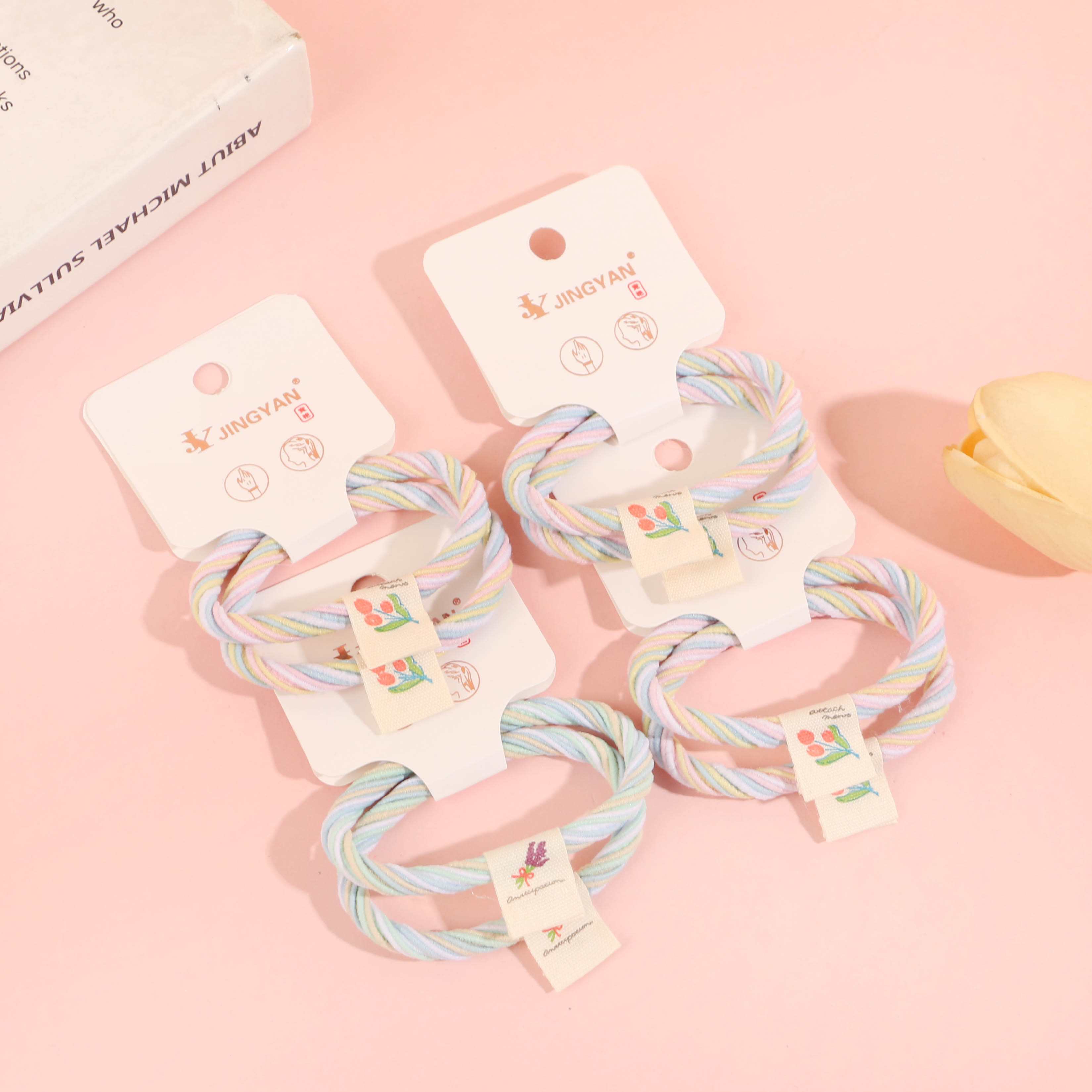 80261 Colorful Fabric Tag Rubber Band