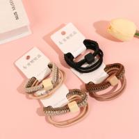 3 élastiques JY-40 avec des perles mates en cuir synthétique