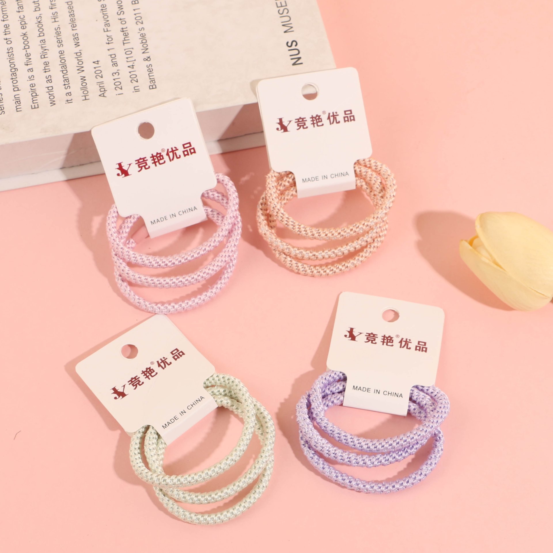 JY-47 Three-Strand Embroidered Thread Colorful Rubber Bands