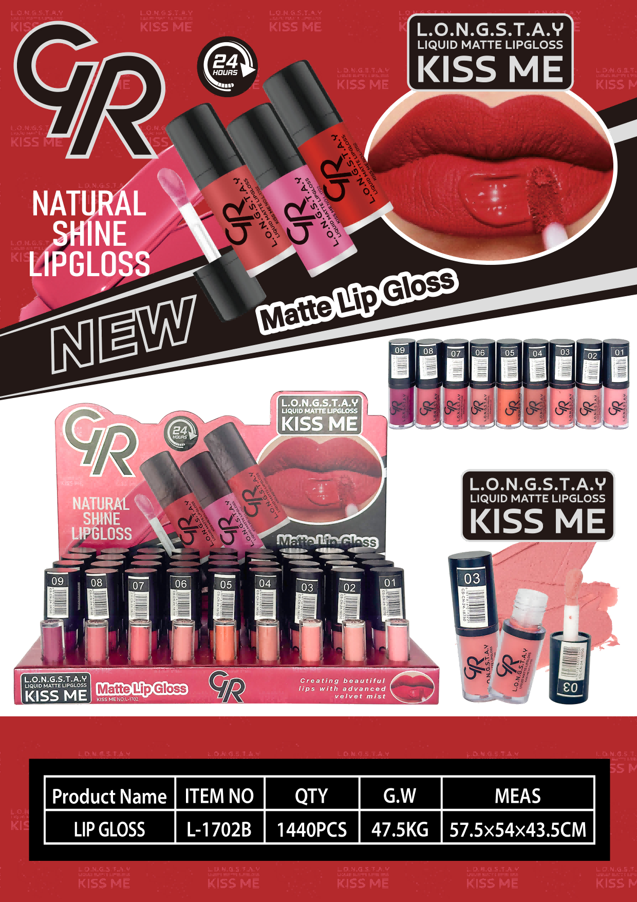 L-1702B Pink Lip Gloss